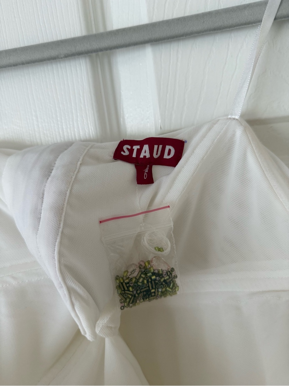 STAUD Casey Floral Embroidered Sequin Strapless Dress Magnolia NEW with tags - Picture 9 of 12